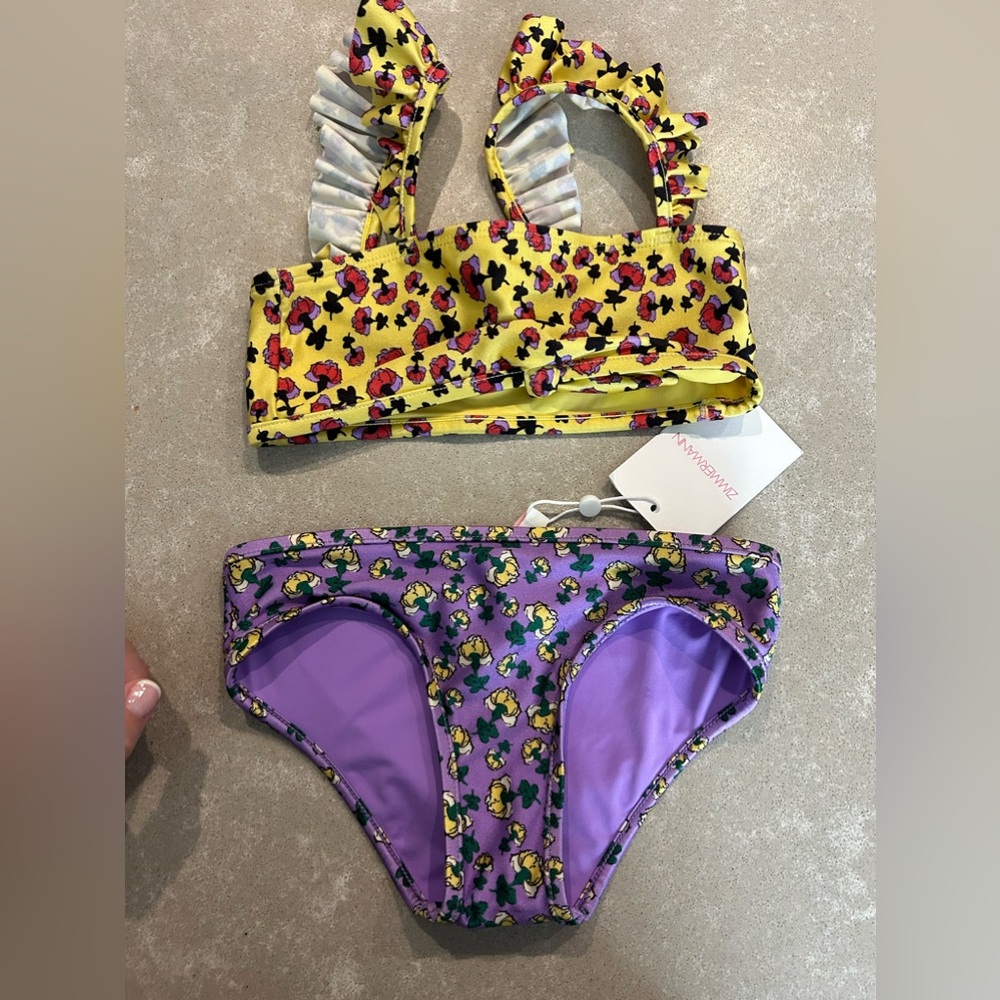Zimmerman girls ruffle floral bathing suit, brand new, size 4